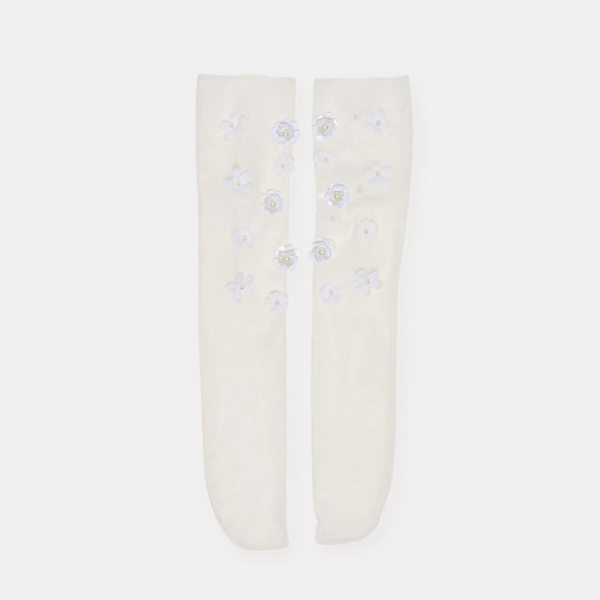 Floral Chiffon White Slouch Socks | Dolce Vita Hot Sale