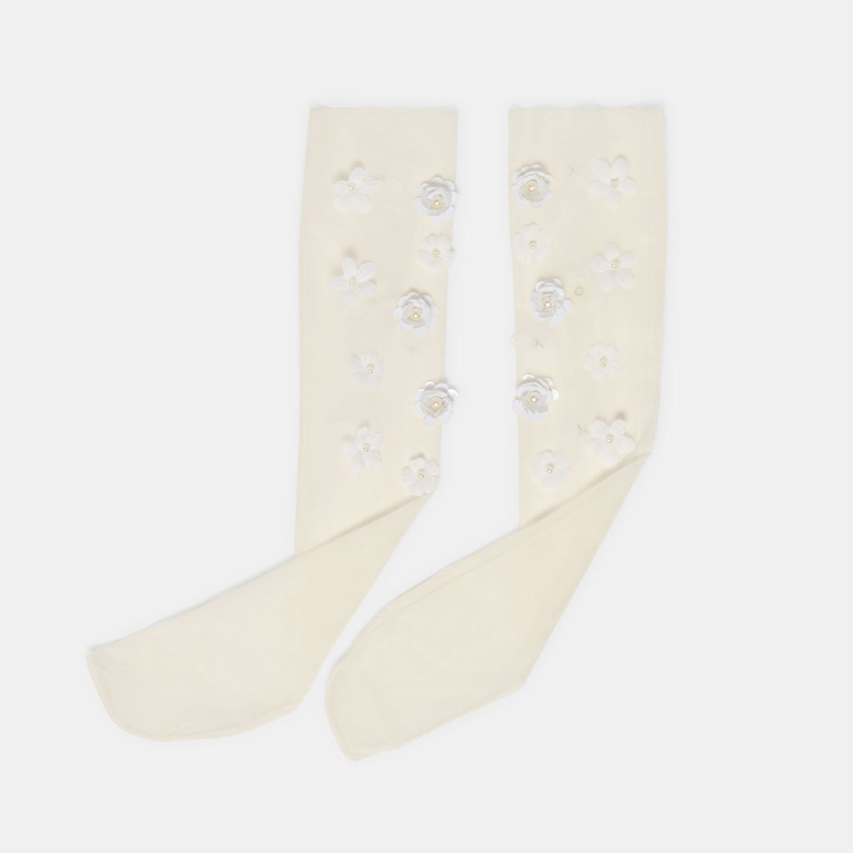 Floral Chiffon White Slouch Socks | Dolce Vita Hot Sale