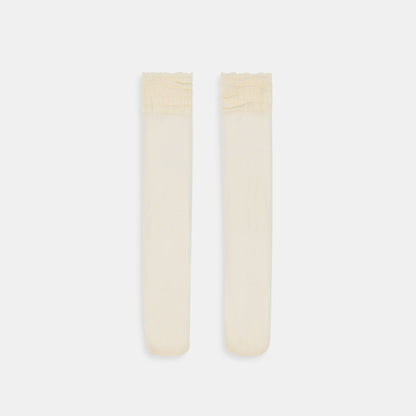 Ruffle Ivory Sheer Knee High Socks | Dolce Vita Exclusive