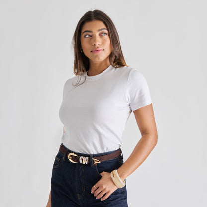 Mixed Metal Mahogany Buckle Belt | Dolce Vita Special Offer
