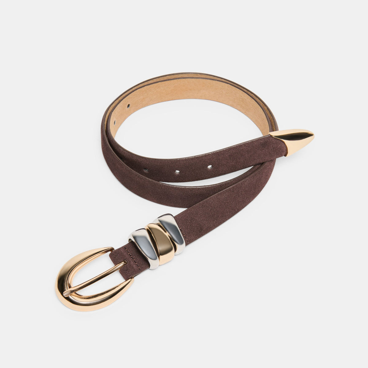 Mixed Metal Mahogany Buckle Belt | Dolce Vita Special Offer