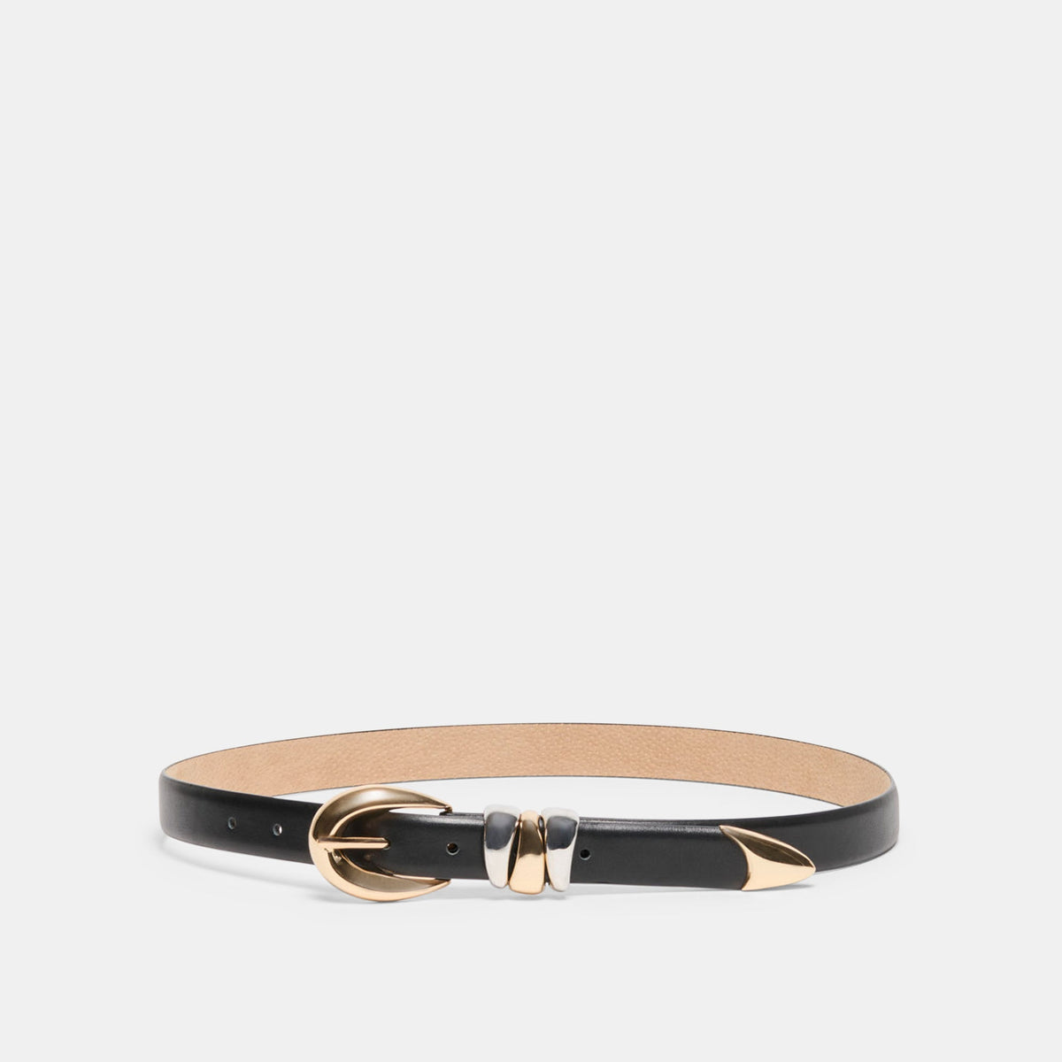 Mixed Metal Black Buckle Belt | Dolce Vita Discount