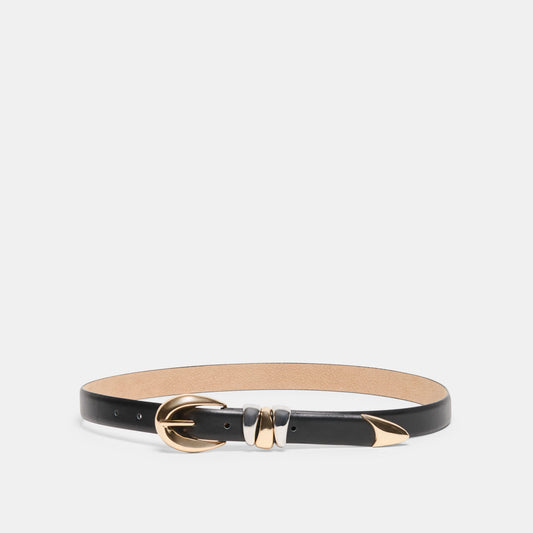 Mixed Metal Black Buckle Belt | Dolce Vita Discount