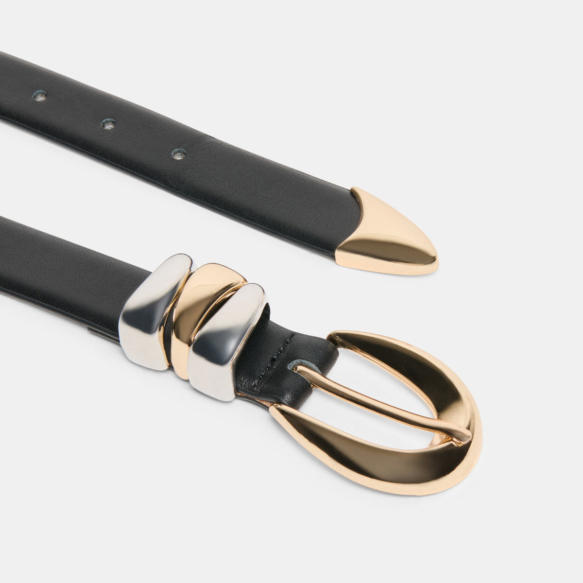 Mixed Metal Black Buckle Belt | Dolce Vita Discount