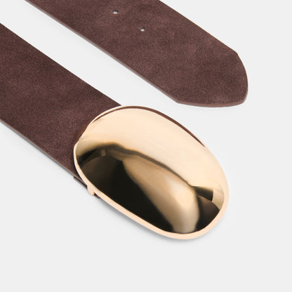 Bubble Mahogany Gold Buckle Belt | Dolce Vita Premium