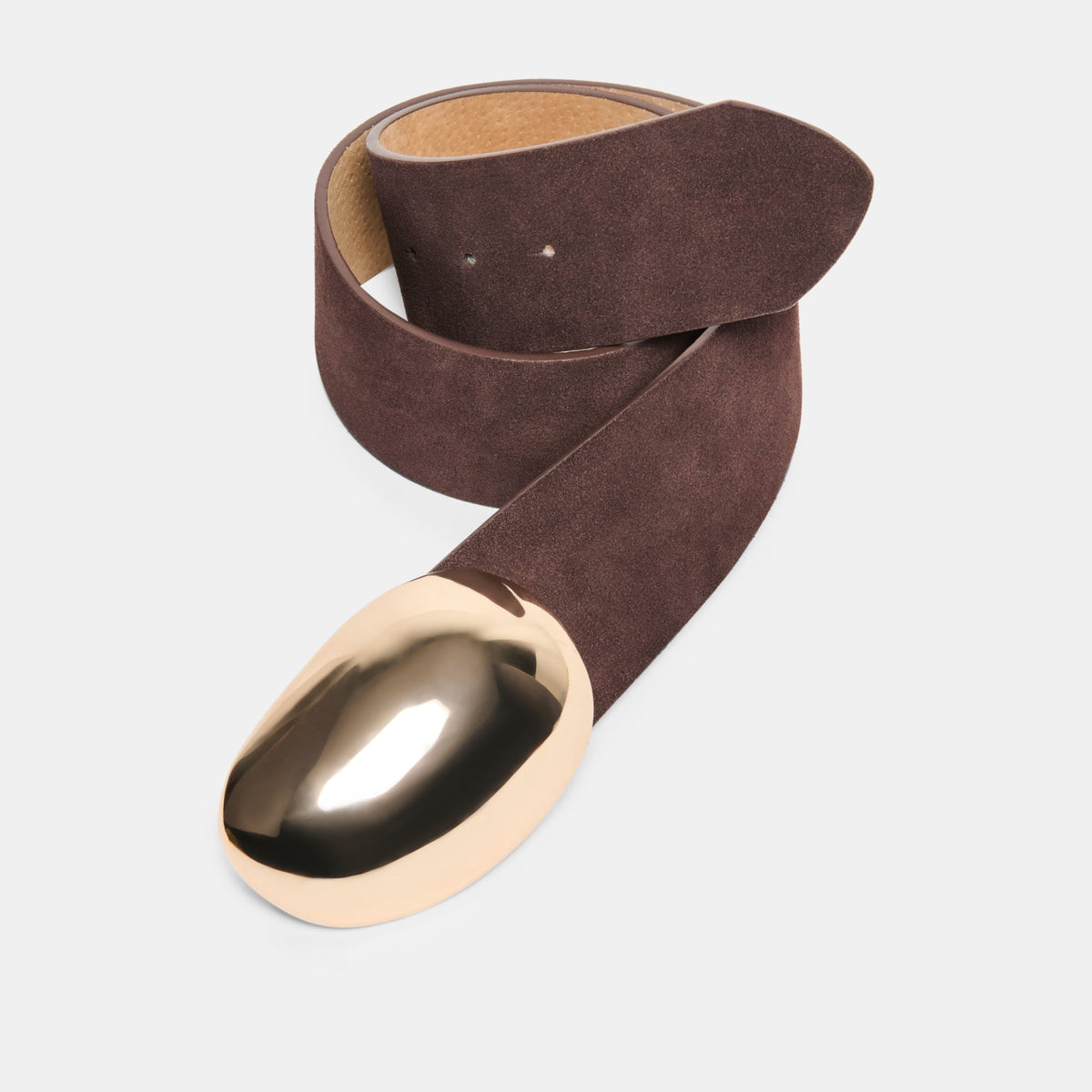 Bubble Mahogany Gold Buckle Belt | Dolce Vita Premium