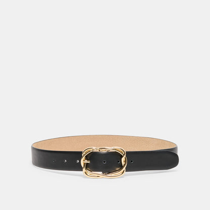 Braided Black Gold Buckle Belt | Dolce Vita Deals