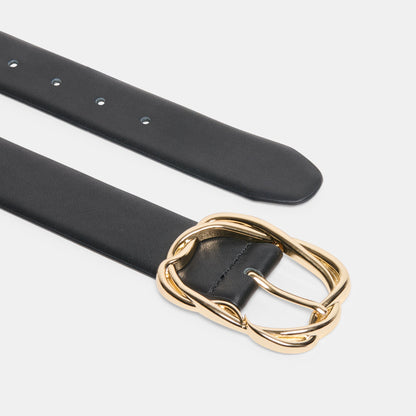 Braided Black Gold Buckle Belt | Dolce Vita Deals