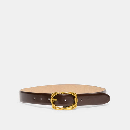 Braided Mahogany Gold Buckle Belt | Dolce Vita Top Pick
