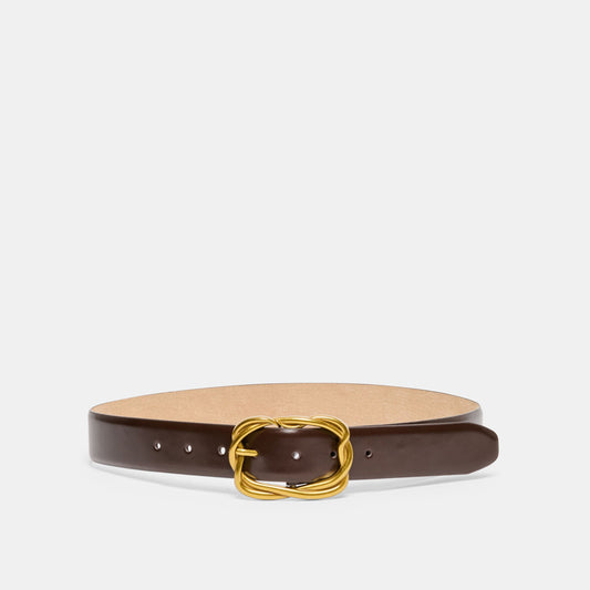 Braided Mahogany Gold Buckle Belt | Dolce Vita Top Pick