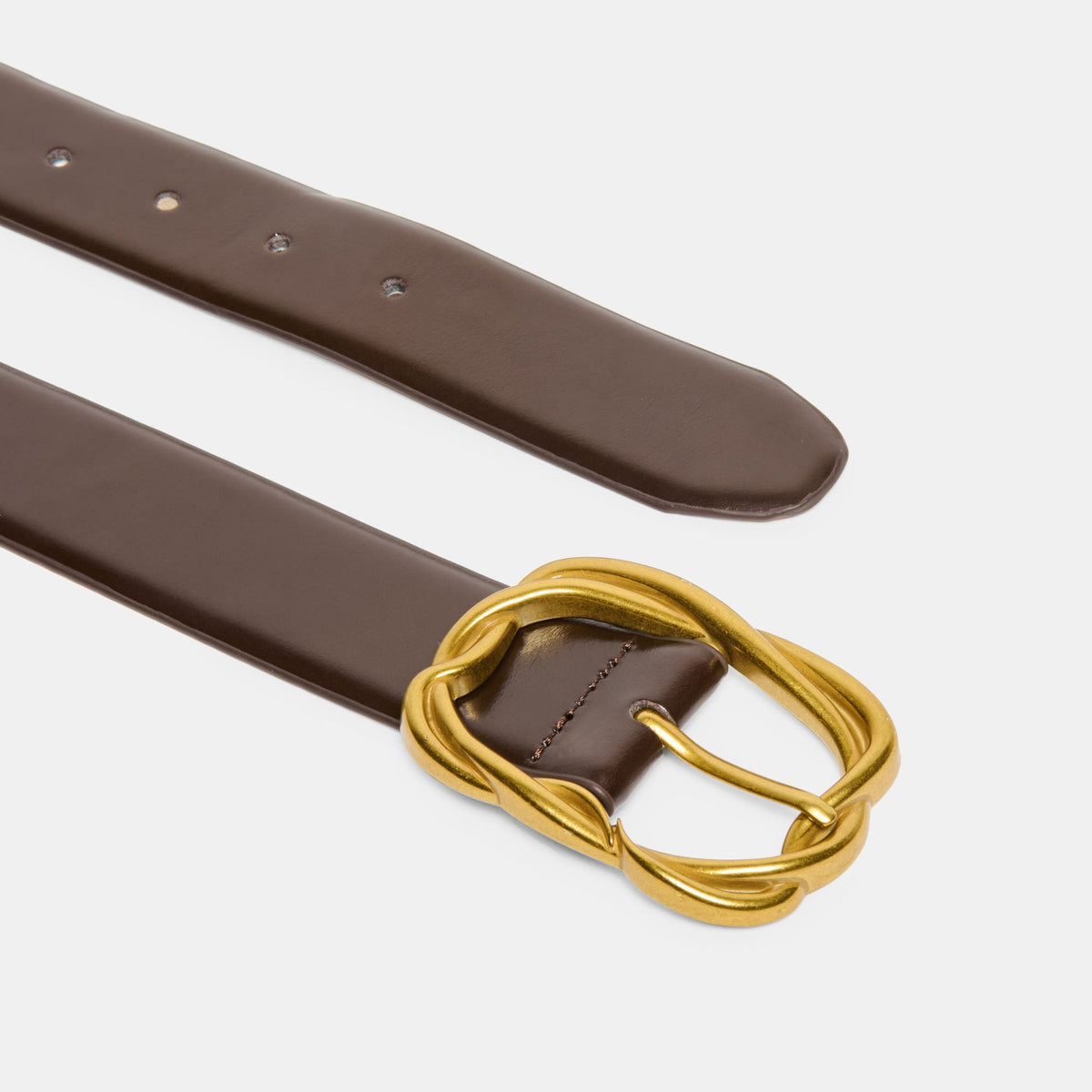 Braided Mahogany Gold Buckle Belt | Dolce Vita Top Pick