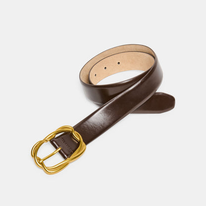 Braided Mahogany Gold Buckle Belt | Dolce Vita Top Pick
