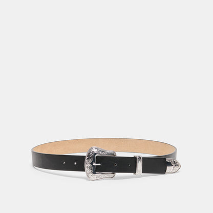 Vintage Western Black Silver Buckle Belt | Dolce Vita Recommended