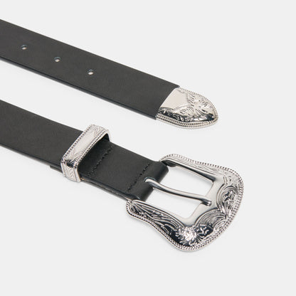 Vintage Western Black Silver Buckle Belt | Dolce Vita Recommended