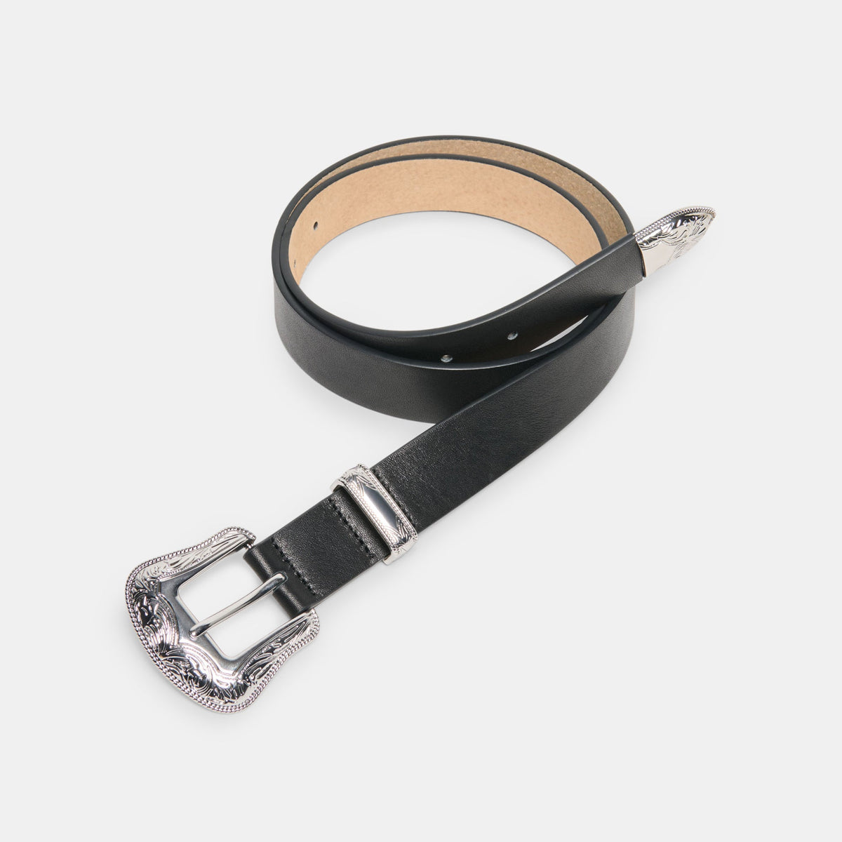Vintage Western Black Silver Buckle Belt | Dolce Vita Recommended