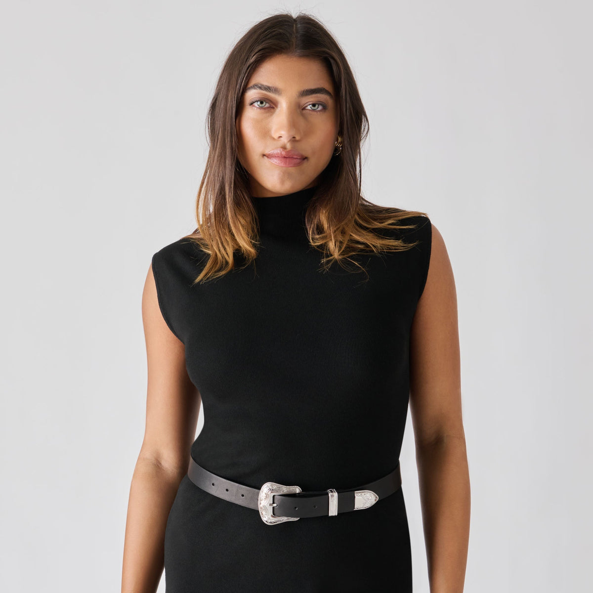 Vintage Western Black Silver Buckle Belt | Dolce Vita Recommended