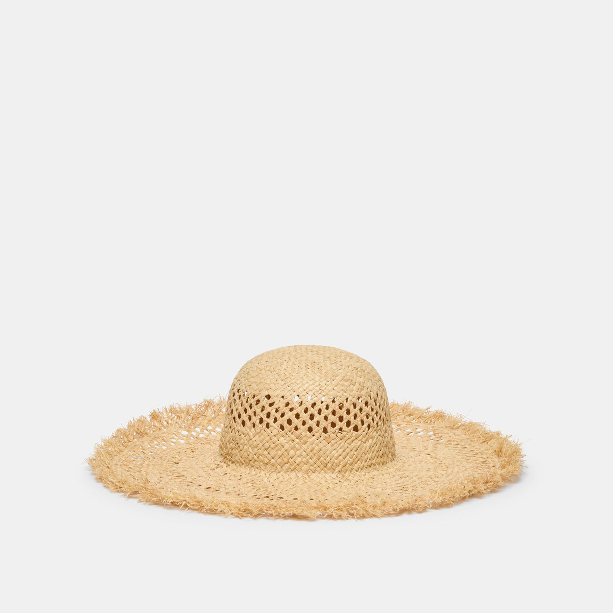 Open Weave Tan Sunhat with Frayed Edge | Dolce Vita Trusted