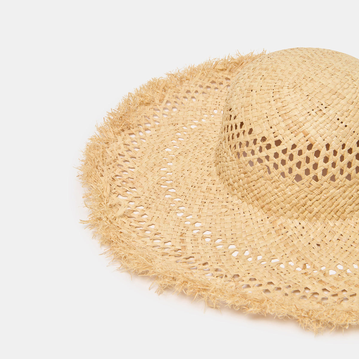 Open Weave Tan Sunhat with Frayed Edge | Dolce Vita Trusted