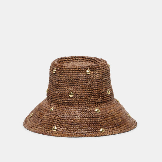 STRAW CLOCHE WITH CHARMS BROWN
 – Dolce Vita | Dolce Vita Signature