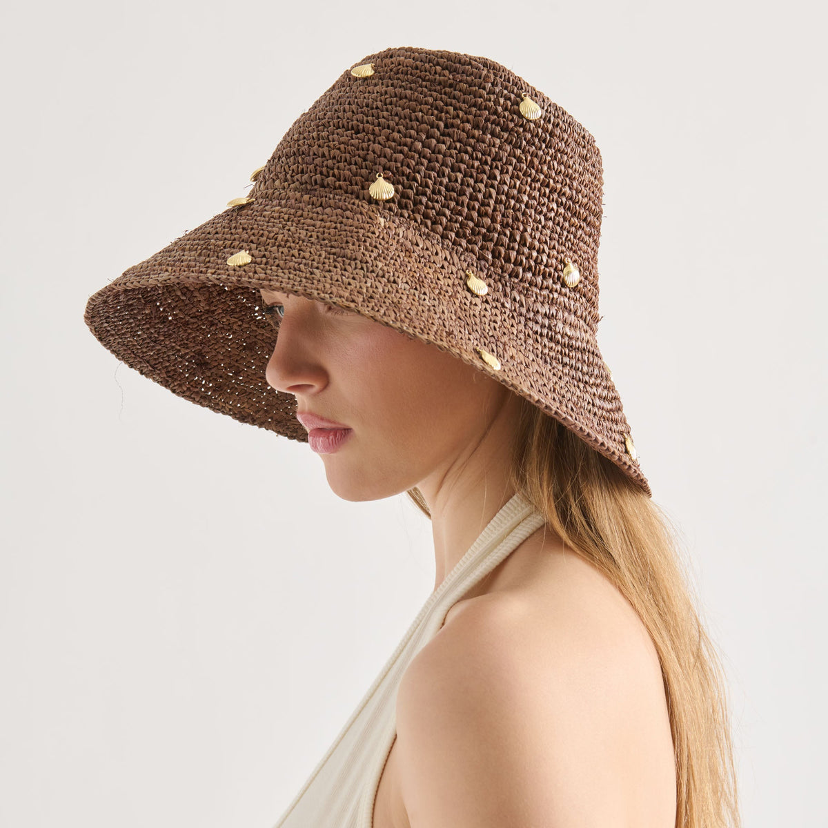 STRAW CLOCHE WITH CHARMS BROWN
 – Dolce Vita | Dolce Vita Signature