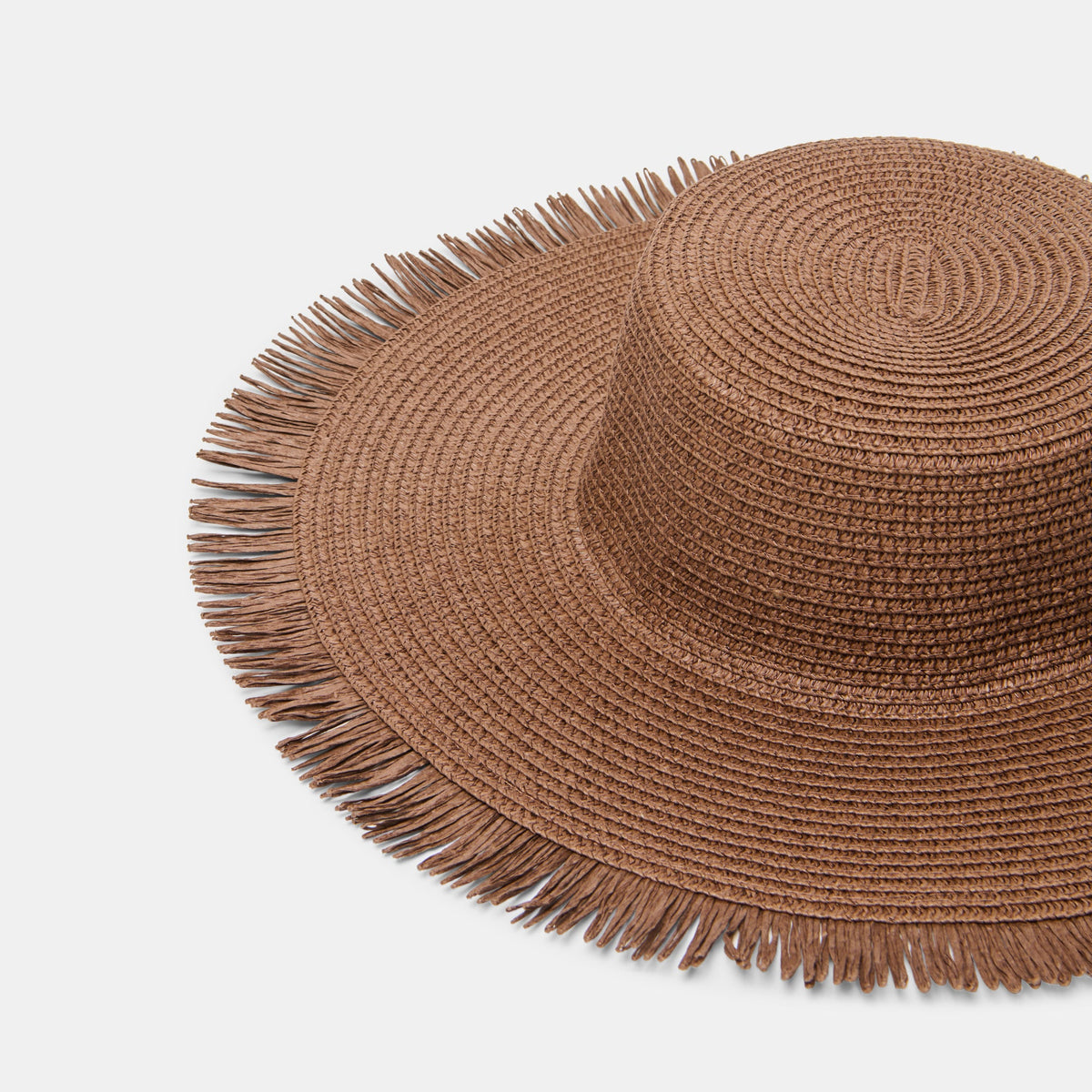 Floppy Dark Brown Sunhat with Ribbon and Frayed Edge | Dolce Vita Essential