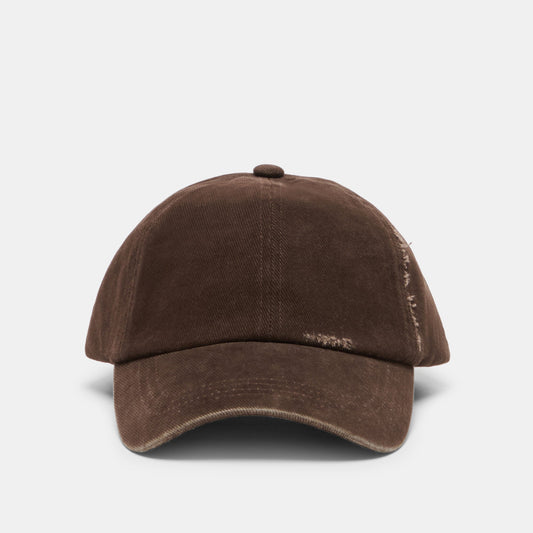 Distressed Dark Brown Baseball Cap with Embroidery | Dolce Vita Signature
