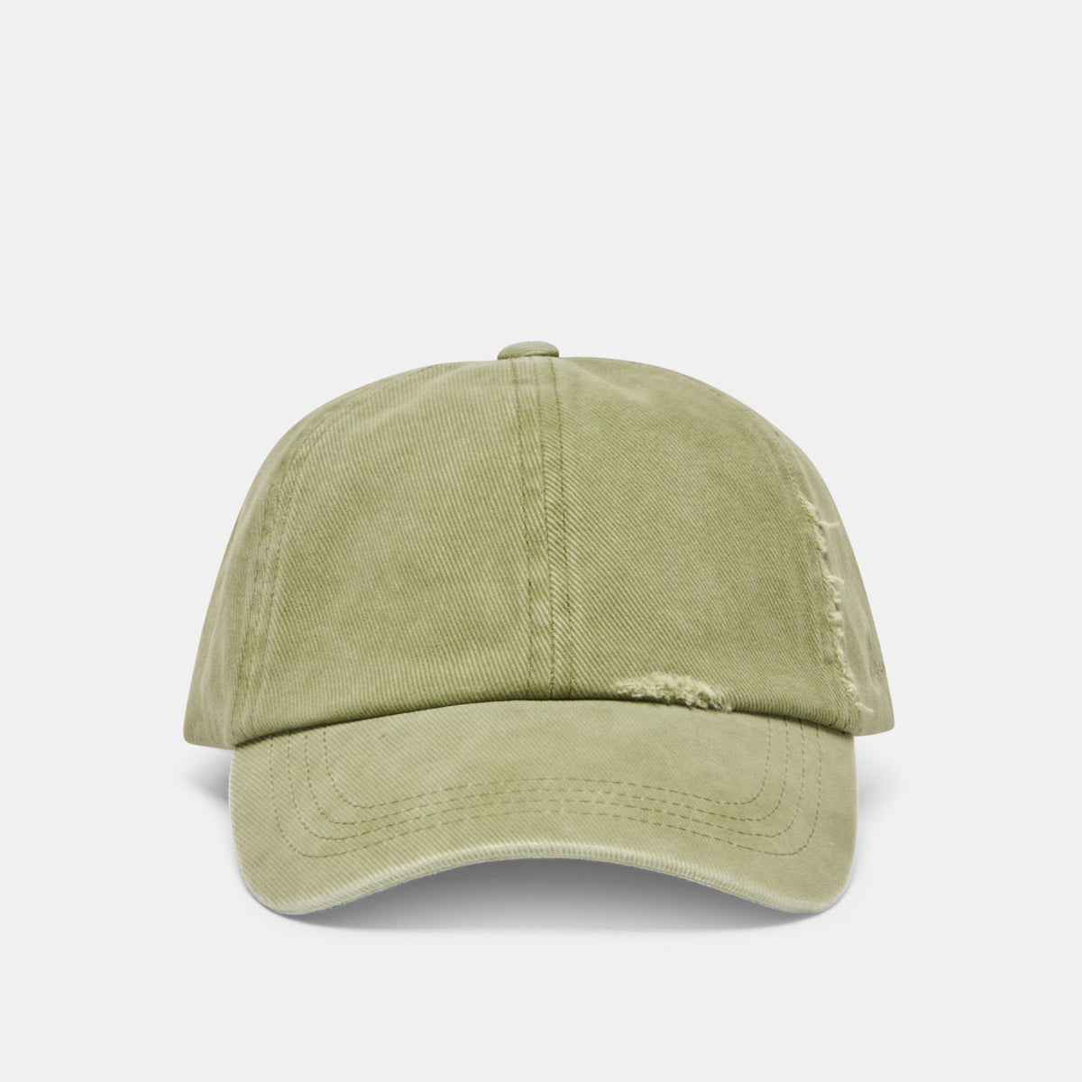 Distressed Olive Baseball Cap with Embroidery | Dolce Vita New